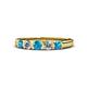 1 - Roena 3.40 mm London Blue Topaz and Diamond 5 Stone Wedding Band 