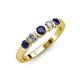 3 - Roena 3.40 mm Blue Sapphire and Diamond 5 Stone Wedding Band 