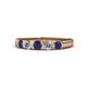 1 - Roena 3.40 mm Blue Sapphire and Diamond 5 Stone Wedding Band 