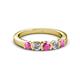 2 - Roena 3.40 mm Pink Sapphire and Diamond 5 Stone Wedding Band 