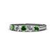 1 - Roena 3.40 mm Green Garnet and Diamond 5 Stone Wedding Band 