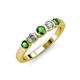 3 - Roena 3.40 mm Green Garnet and Diamond 5 Stone Wedding Band 