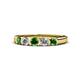 1 - Roena 3.40 mm Green Garnet and Diamond 5 Stone Wedding Band 