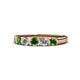 1 - Roena 3.40 mm Green Garnet and Diamond 5 Stone Wedding Band 