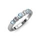 3 - Roena 3.40 mm Aquamarine and Diamond 5 Stone Wedding Band 