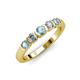 3 - Roena 3.40 mm Aquamarine and Diamond 5 Stone Wedding Band 