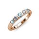 3 - Roena 3.40 mm Aquamarine and Diamond 5 Stone Wedding Band 