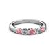 2 - Roena 3.40 mm Pink Tourmaline and Diamond 5 Stone Wedding Band 