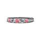 1 - Roena 3.40 mm Pink Tourmaline and Diamond 5 Stone Wedding Band 