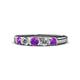 1 - Roena 3.40 mm Amethyst and Diamond 5 Stone Wedding Band 
