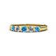1 - Roena 3.40 mm Blue Topaz and Diamond 5 Stone Wedding Band 