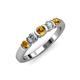3 - Roena 3.40 mm Citrine and Diamond 5 Stone Wedding Band 