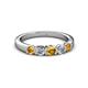 2 - Roena 3.40 mm Citrine and Diamond 5 Stone Wedding Band 