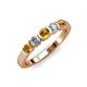 3 - Roena 3.40 mm Citrine and Diamond 5 Stone Wedding Band 