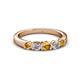 2 - Roena 3.40 mm Citrine and Diamond 5 Stone Wedding Band 