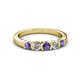 2 - Roena 3.40 mm Iolite and Diamond 5 Stone Wedding Band 