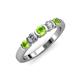 3 - Roena 3.40 mm Peridot and Diamond 5 Stone Wedding Band 