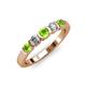 3 - Roena 3.40 mm Peridot and Diamond 5 Stone Wedding Band 