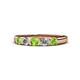 1 - Roena 3.40 mm Peridot and Diamond 5 Stone Wedding Band 