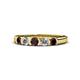 1 - Roena 3.40 mm Red Garnet and Diamond 5 Stone Wedding Band 