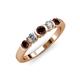 3 - Roena 3.40 mm Red Garnet and Diamond 5 Stone Wedding Band 