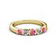 2 - Roena 3.40 mm Rhodolite Garnet and Diamond 5 Stone Wedding Band 