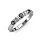 3 - Roena 3.40 mm Black and White Diamond 5 Stone Wedding Band 
