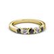 2 - Roena 3.40 mm Black and White Diamond 5 Stone Wedding Band 