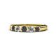 1 - Roena 3.40 mm Black and White Diamond 5 Stone Wedding Band 