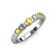 3 - Roena 3.40 mm Yellow Sapphire and Diamond 5 Stone Wedding Band 