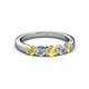2 - Roena 3.40 mm Yellow Sapphire and Diamond 5 Stone Wedding Band 