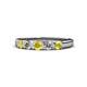 1 - Roena 3.40 mm Yellow Sapphire and Diamond 5 Stone Wedding Band 