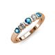 3 - Roena 3.40 mm London Blue Topaz and Diamond 5 Stone Wedding Band 