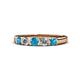 1 - Roena 3.40 mm London Blue Topaz and Diamond 5 Stone Wedding Band 