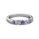 2 - Roena 3.40 mm Iolite and Diamond 5 Stone Wedding Band 