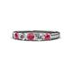 1 - Roena 3.40 mm Ruby and Diamond 5 Stone Wedding Band 