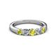 2 - Roena 3.40 mm Yellow and White Diamond 5 Stone Wedding Band 