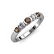 3 - Roena 3.40 mm Smoky Quartz and Diamond 5 Stone Wedding Band 