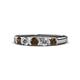 1 - Roena 3.40 mm Smoky Quartz and Diamond 5 Stone Wedding Band 
