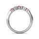 5 - Roena 3.40 mm Pink Sapphire and Diamond 5 Stone Wedding Band 