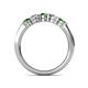 5 - Roena 3.40 mm Green Garnet and Diamond 5 Stone Wedding Band 