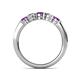 5 - Roena 3.40 mm Amethyst and Diamond 5 Stone Wedding Band 