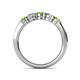 5 - Roena 3.40 mm Peridot and Diamond 5 Stone Wedding Band 