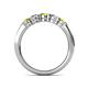 5 - Roena 3.40 mm Yellow and White Diamond 5 Stone Wedding Band 