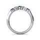 5 - Roena 3.40 mm Blue and White Diamond 5 Stone Wedding Band 