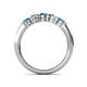 5 - Roena 3.40 mm London Blue Topaz and Diamond 5 Stone Wedding Band 