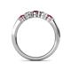 5 - Roena 3.40 mm Ruby and Diamond 5 Stone Wedding Band 