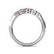 5 - Roena 3.40 mm Pink Tourmaline and Diamond 5 Stone Wedding Band 