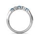 5 - Roena 3.40 mm Blue Topaz and Diamond 5 Stone Wedding Band 