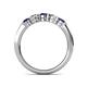 5 - Roena 3.40 mm Blue Sapphire and Diamond 5 Stone Wedding Band 